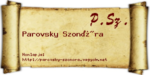 Parovsky Szonóra névjegykártya